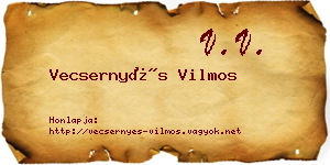 Vecsernyés Vilmos névjegykártya